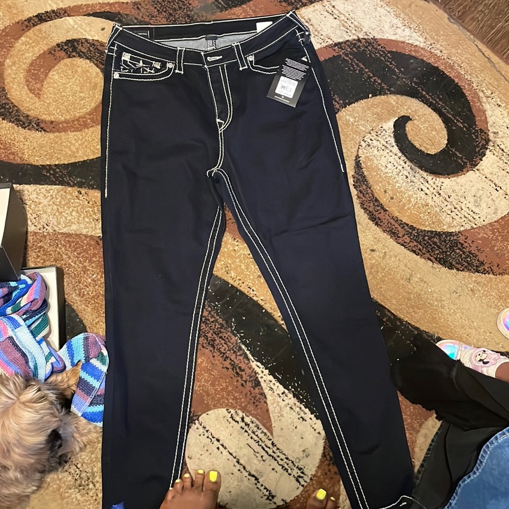 True religion body ride jeans dark denim close to black demin jeans